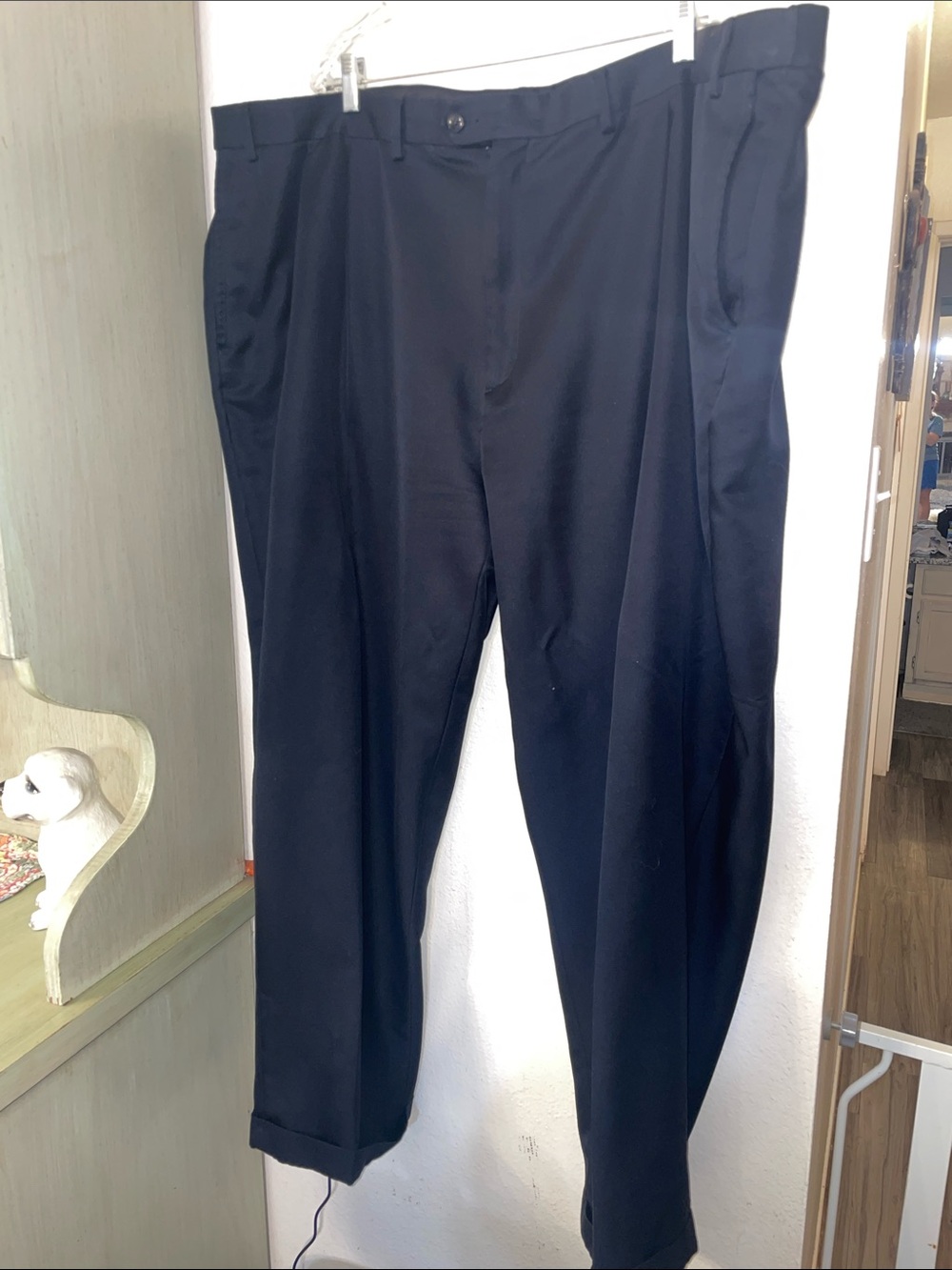 Roundtree & Yorke Men's Navy Straight-Leg Dress Pants